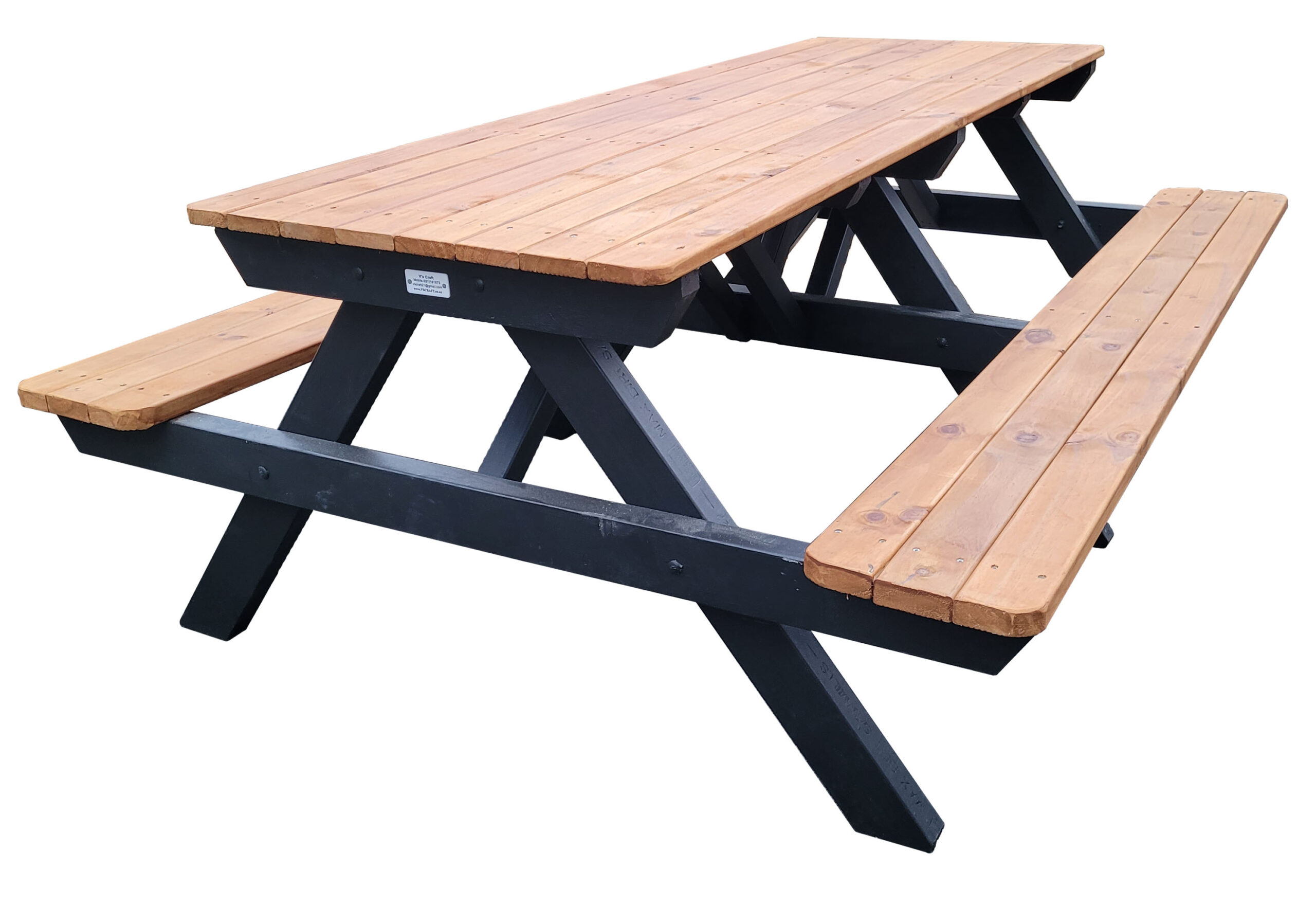 Picnic table 2 Black legs and kwila top scaled