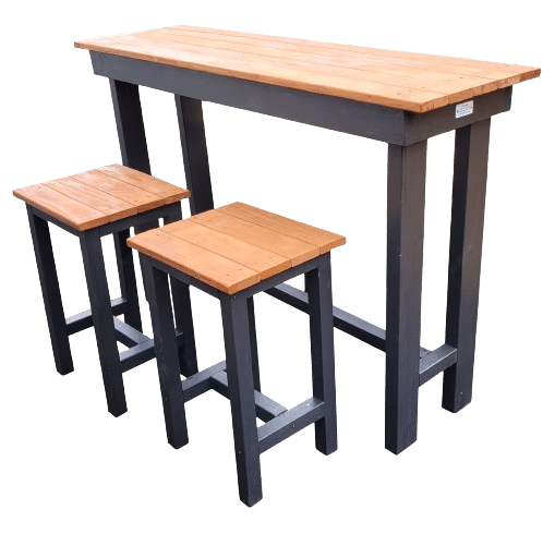 Black legs and Teak top bar leaner